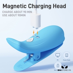 SMT1166 - Kẹp ti hình con cá heo có 10 chế độ rung điều khiển từ xa
