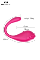 SMT2329 - Trứng rung hình con cá heo hồng 2 đầu điều khiển xa dài 16cm