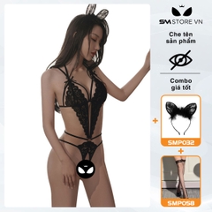 SMS522 - Bikini liền thân với thiết kế áo buộc dây và quần lọt khe