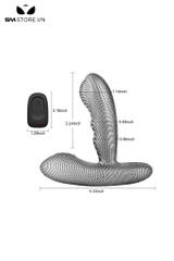 SMT1507 - Butt plug hậu môn silicon điều khiển mini 16 chế độ rung