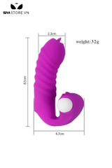 SMT1229 - Ngón tay rung silicon dương vật giả có lưỡi dài 8.5cm