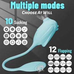 SMT1696 - Trứng rung silicon 2 đầu có 10 chế độ hút dài 31cm