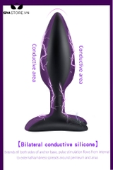SMT1694 - Butt plug silicon kích điện dài 12cm kèm chế độ sốc điện