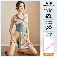 SMS103 - Kimono nhật bản thiết kế xẻ tà, không tay sát nách