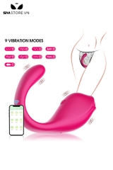 SMT2329 - Trứng rung hình con cá heo hồng 2 đầu điều khiển xa dài 16cm