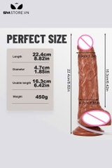 SMT1996 - Dương vật giả silicon mềm dẻo bắn tinh dài 18cm