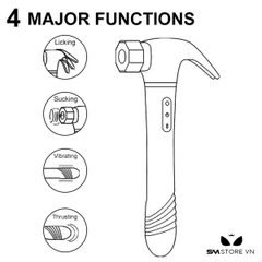 SMT1543 - Máy rung mút hút thụt silicon ngụy trang cây búa dài 23cm