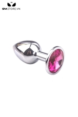 SMT200 - butt plug inox cắm hậu môn trơn đính kim cương lỗ 6 và 8mm