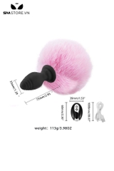 SMT1181 - Đuôi thỏ cosplay butt plug rung silicon có điều khiển từ xa