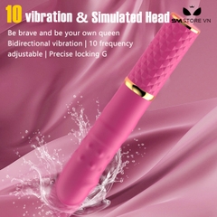 SMT2737 - Máy làm tình mini rung thụt xoay có đế dài 17.7cm