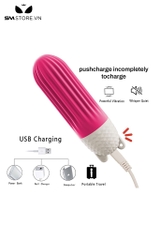 SMT1324 - Trứng rung tai gấu có 10 tần số sạc USB dài 8.4cm