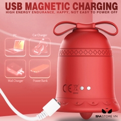 SMT1561 - Máy rung hút 10 tần số có lưỡi liếm hình chuông đỏ