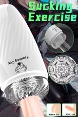 SMT1630 - Cốc thủ dâm silicon trong suốt mềm dài 18cm có thể tháo rời