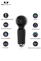 SMT468 - Chày rung mini silicon sạc điện có 20 tần số dài 11cm