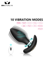 SMT1026 - Butt plug xoắn ốc hậu môn rung ngoáy 360 độ điều khiển từ xa