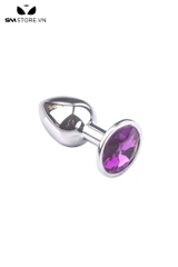 SMT200 - butt plug inox cắm hậu môn trơn đính kim cương lỗ 6 và 8mm