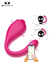 SMT2329 - Trứng rung hình con cá heo hồng 2 đầu điều khiển xa dài 16cm