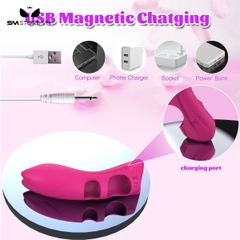 SMT1224 - Ngón tay rung silicon hình môi có tai có 10 tần số dài 113mm