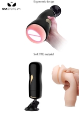 SMT1667 - Cốc thủ dâm 2 đầu miệng và âm đạo có đế dính tường