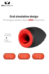 SMT1508 - Cốc thù dâm có lưỡi liếm và 10 chế độ rung mix làm ấm