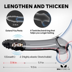 SMT1544 - Bao cao su rung silicon đầu có bi và quai đeo bìu