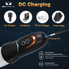 SMT1143 - Cốc thủ dâm xoay tỏa nhiệt với 10 chế độ rung dùng sạc