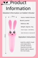 SMT2967 - Chày rung ngụy trang tai con thỏ bằng nhựa dài 14cm