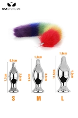 SMT050 - butt blug cosplay đuôi cáo 7 sắc cầu vồng với phích tháo rời