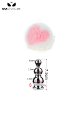 SMT060 - butt plug đuôi thỏ cosplay phích cắm mông 3 tầng dài 7.5 cm