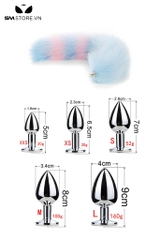 SMT044 - butt plug đuôi cáo 5 khúc và phích cắm hậu môn trơn
