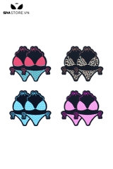 SMP174 - Dán đầu ti bằng giấy thiết kế bộ bikini chấm bi dài 8.5cm