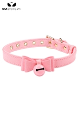 SMP197 - Choker vòng cổ nữ gắn nơ đính chuông có nấc chỉnh