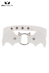 SMP199 - Chocker vòng cổ nữ mặt mèo rỗng mix hình cánh rơi