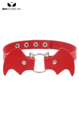 SMP199 - Chocker vòng cổ nữ mặt mèo rỗng mix hình cánh rơi