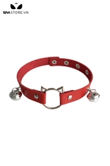 SMP202 - Choker vòng cổ nữ hình mặt mèo rỗng mix 2 chuông 2 bên