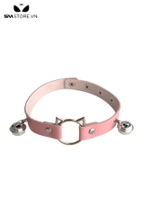 SMP202 - Choker vòng cổ nữ hình mặt mèo rỗng mix 2 chuông 2 bên