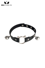 SMP202 - Choker vòng cổ nữ hình mặt mèo rỗng mix 2 chuông 2 bên