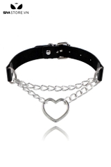 SMP205 - Choker nữ thiết kế 2 tầng vòng đính hình trái tim có nấc chỉnh