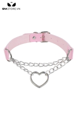 SMP205 - Choker nữ thiết kế 2 tầng vòng đính hình trái tim có nấc chỉnh