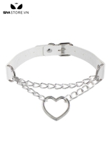 SMP205 - Choker nữ thiết kế 2 tầng vòng đính hình trái tim có nấc chỉnh