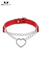 SMP205 - Choker nữ thiết kế 2 tầng vòng đính hình trái tim có nấc chỉnh