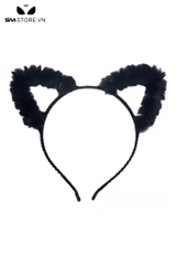 SMP238 - Bờm tóc tai cosplay tai mèo rỗng viền lông xù khung kim loại
