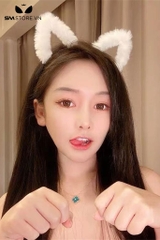 SMP238 - Bờm tóc tai cosplay tai mèo rỗng viền lông xù khung kim loại