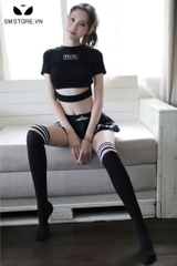 SMS134 - Cosplay cảnh sát áo croptop đai ngang với chân váy ngắn