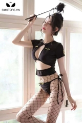 SMS135 - Cosplay cảnh sát sexy với áo khoét ngực và quần lót dây