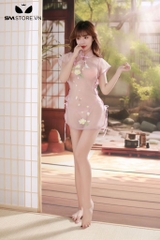 SMS510 - Áo ngủ siêu mỏng trong suốt kiểu sườn xám ngắn sexy
