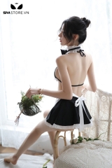 SMS868 - Cosplay hầu gái với áo ngực mix vòng cổ và chân ngắn