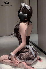 SMS875 - Bộ đồ ngủ hầu gái ren xuyên thấu 2 dây quyến rũ sexy