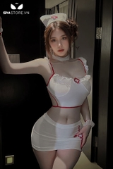 SMS893 - Set đồ ngủ y tá với áo croptop và chân váy ngắn ôm body