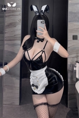 SMS905 - Trang phục thỏ cosplay với áo 2 dây và váy hở mông